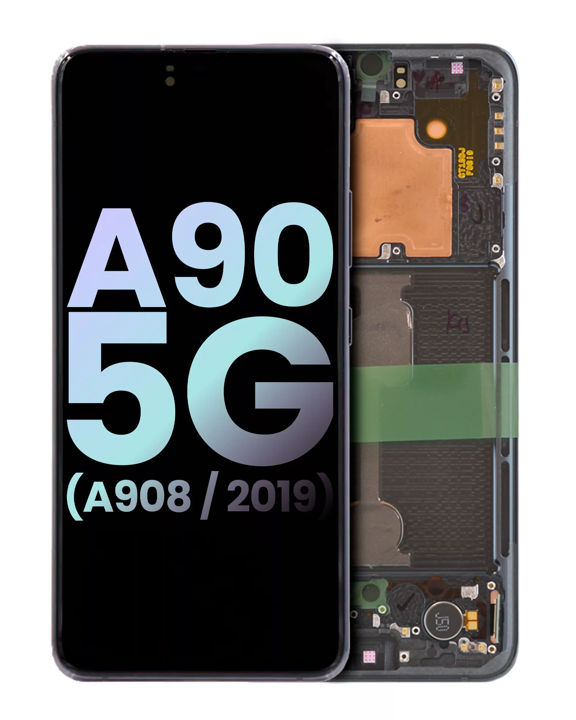 OLED Assembly With Frame Compatible For Samsung Galaxy A90 5G (A908 / 2019) (Service Pack) (Black)