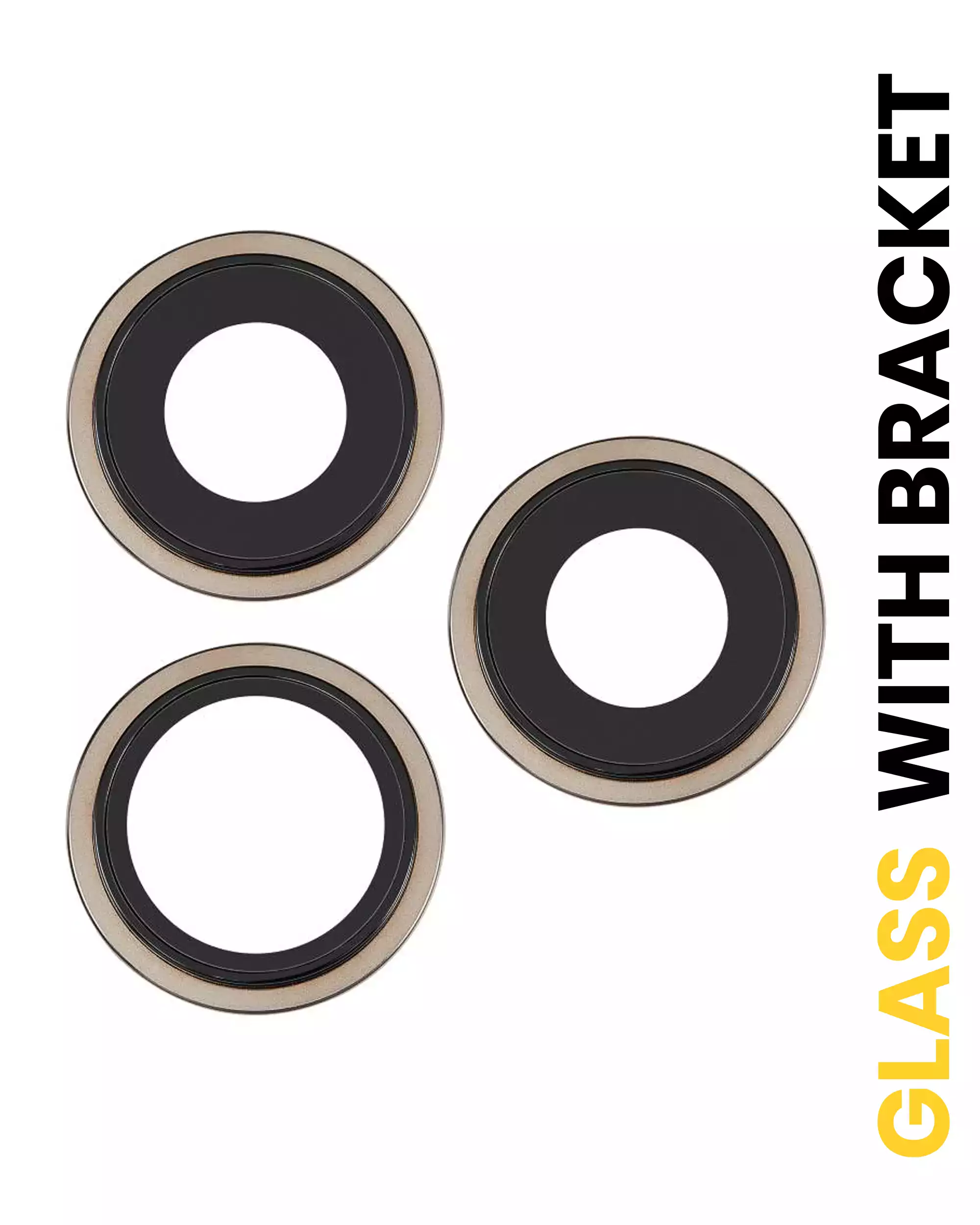 Back Camera Lens With Bracket &amp; Bezel Compatible For iPhone 15 Pro Max (3 Piece Set) (Premium) (Natural Titanium)