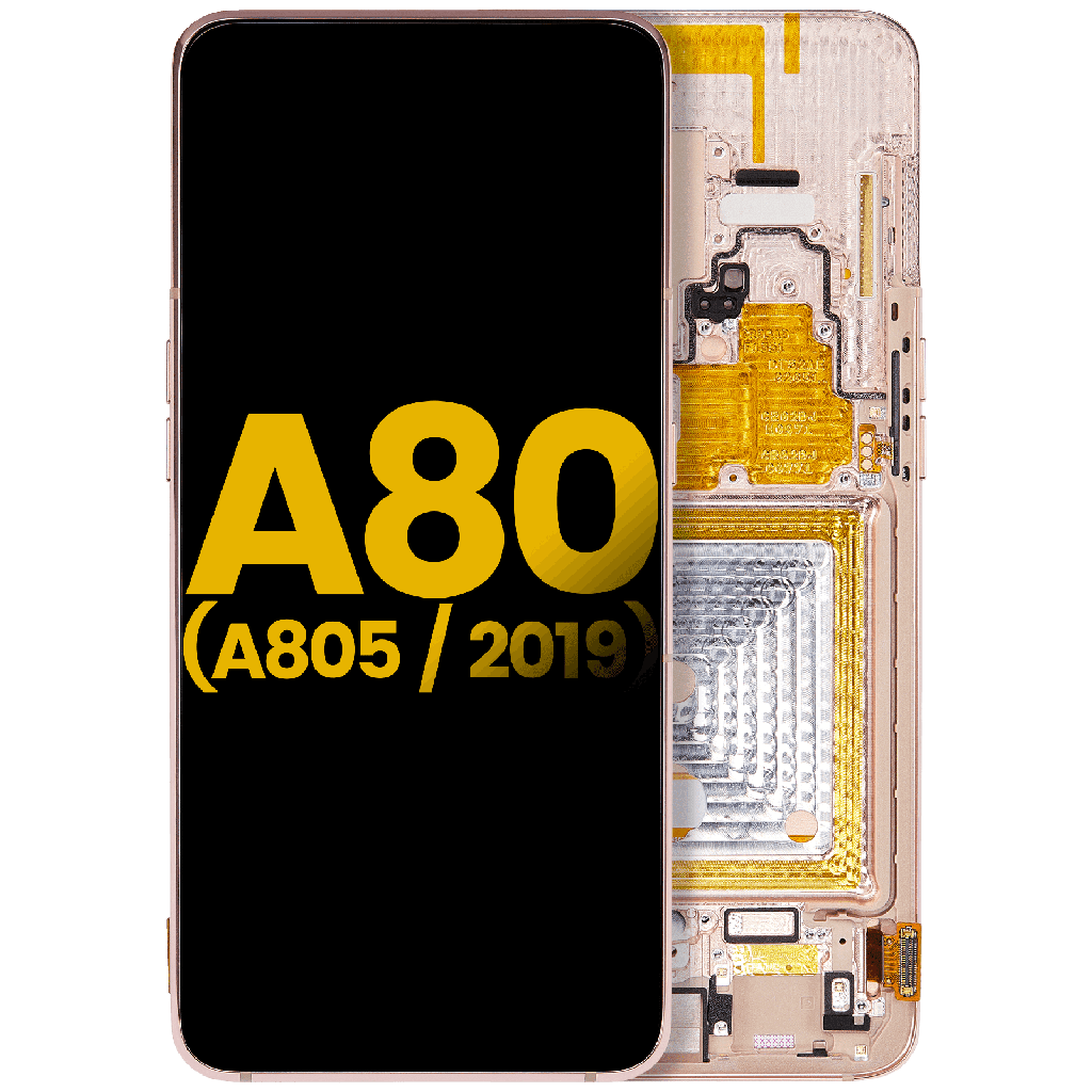 OLED Assembly With Frame Compatible For Samsung Galaxy A80 (A805/2019) (Angel Gold) (Refurbished)
