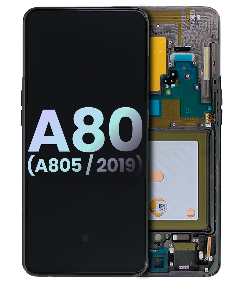 OLED Assembly With Frame Compatible For Samsung Galaxy A80 (A805/2019) (Service Pack) (Phantom Black)