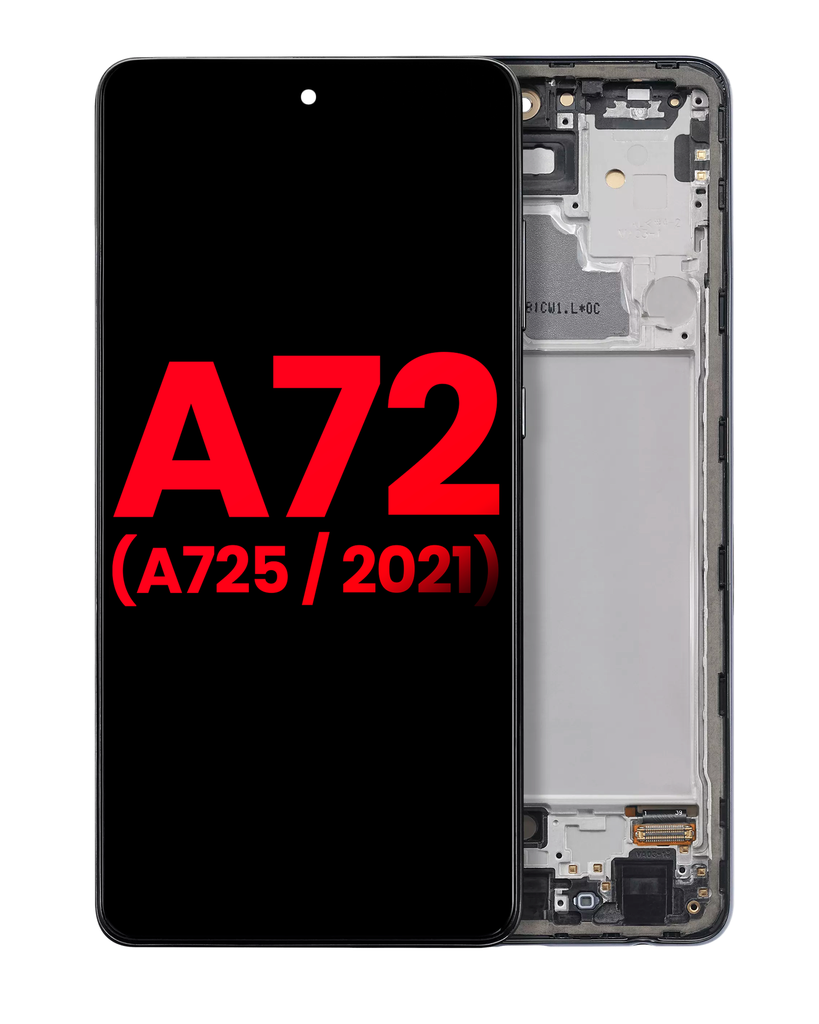 OLED Assembly With Frame Compatible For Samsung A72 (A725/2021) (6.67&quot;) (Aftermarket Plus) (Awesome Black)