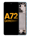 OLED Assembly With Frame Compatible For Samsung A72 (A725/2021) (Refurbished) (Awesome Blue)