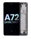 OLED Assembly With Frame Compatible For Samsung A72 (A725/2021) (Service Pack) (Awesome Black)
