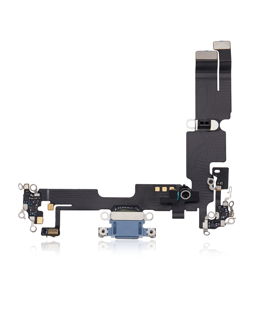 Charging Port Flex Cable Compatible For iPhone 14 Plus (Used OEM Pull) (Blue)