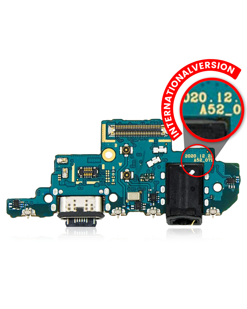 Charging Port With Headphone Jack Compatible For Samsung Galaxy A52 4G (A525/2021) A52 5G (A526/2021) (International Version)
