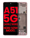 OLED Assembly With Frame Compatible For Samsung Galaxy A51 5G (A516/2020) (Non-Verizon 5G UW Frame) (6.46&quot;) (Aftermarket Plus) (Prism Cube Pink)