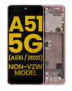 OLED Assembly With Frame Compatible For Samsung Galaxy A51 5G (A516/2020) (Non-Verizon 5G UW Frame) (Refurbished) (Prism Cube Pink)