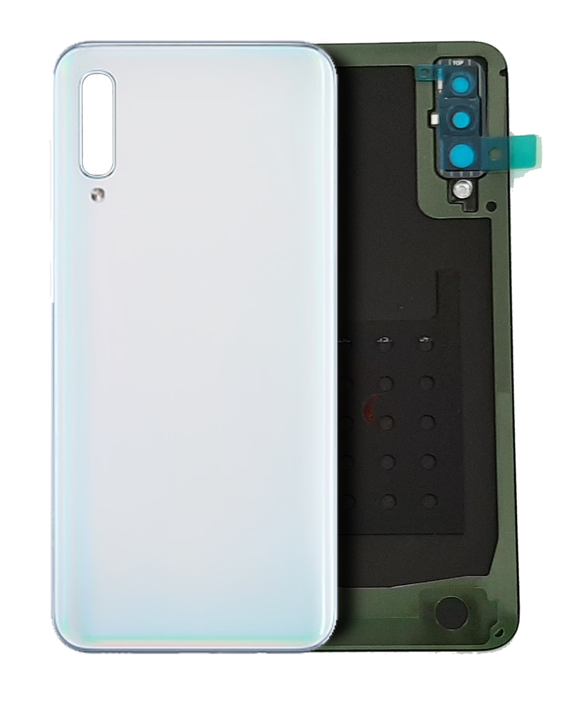 Back cover Glass With Adhesive Compatible For Samsung Galaxy A50 (A505/2019) (Generic) (White)