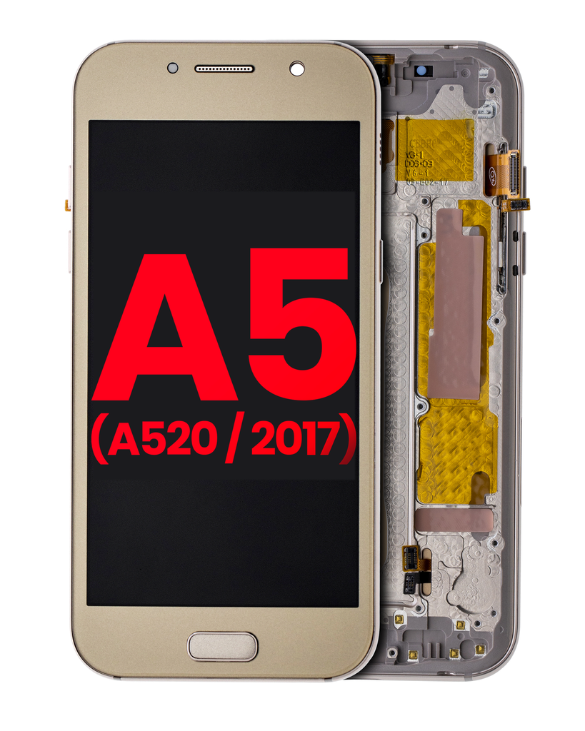 OLED Assembly With Frame Compatible For Samsung Galaxy A5 (A520/2017) (Aftermarket Plus) (Gold)