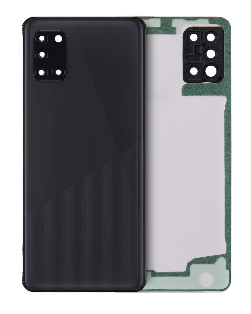 Back Cover Glass With Camera Lens Compatible For Samsung Galaxy A31 (A315/2020) (Service Pack) (Black)