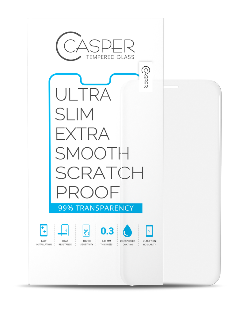 Casper Tempered Glass Compatible For iPhone 12 Mini (Case Friendly) (100 Pack) (Clear)