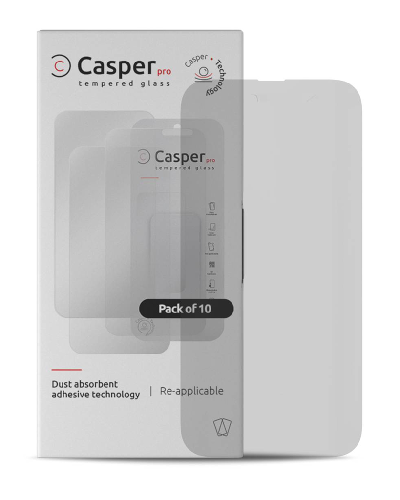 Casper Pro Tempered Glass Compatible For iPhone 15 Pro Max (10 Pack) (Matte)
