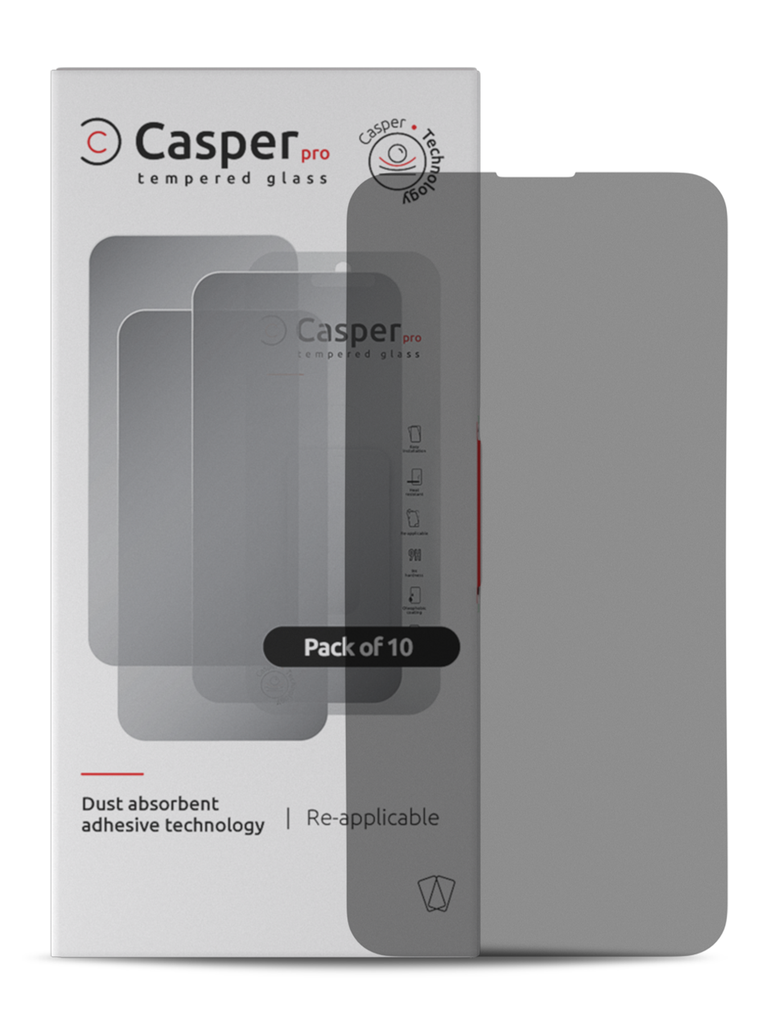 Casper Pro Tempered Glass Compatible For iPhone 13 / 13 Pro / 14 (10 Pack) (Privacy)