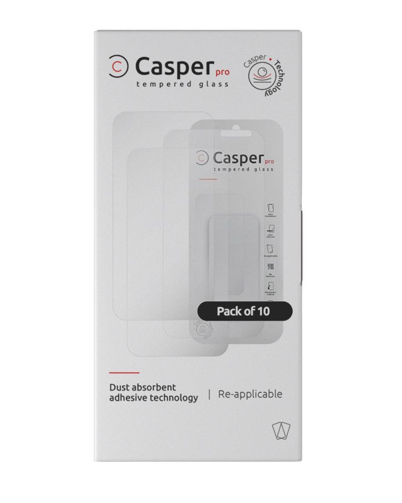 Casper Pro Tempered Glass Compatible For iPhone 12 Pro Max (Case Friendly) (10 Pack) (Clear)