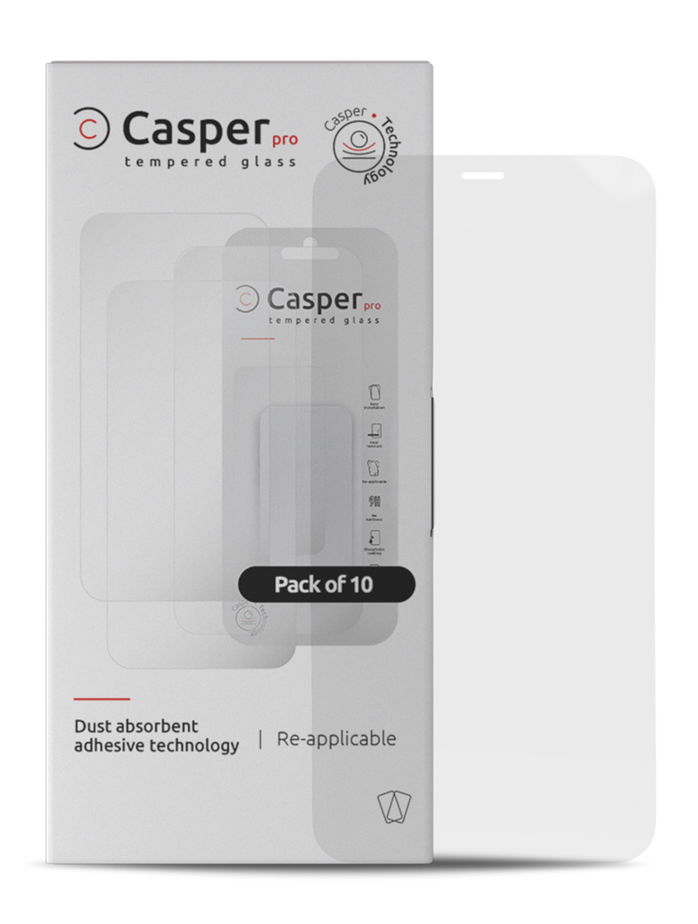 Casper Pro Tempered Glass Compatible For iPhone 12 / 12 Pro (10 Pack) (Clear)