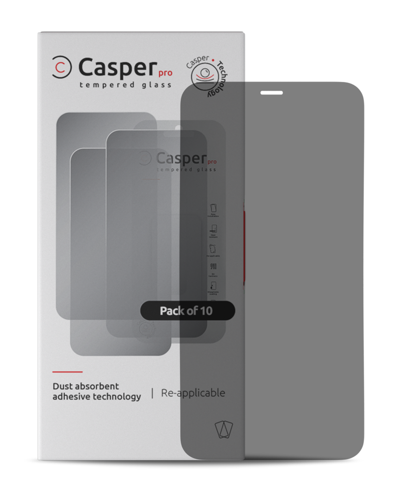Casper Pro Tempered Glass Compatible For iPhone 12 / 12 Pro (10 Pack) (Privacy)