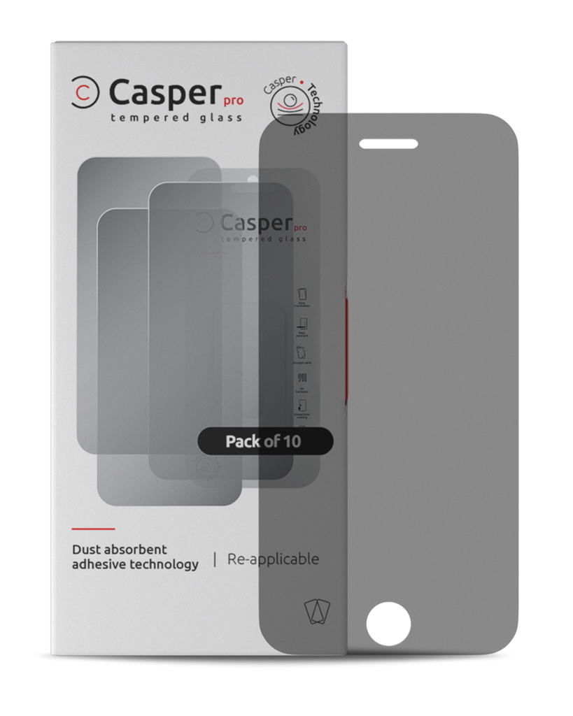 Casper Pro Tempered Glass Compatible For iPhone 7 Plus / 8 Plus (10 Pack) (Privacy)