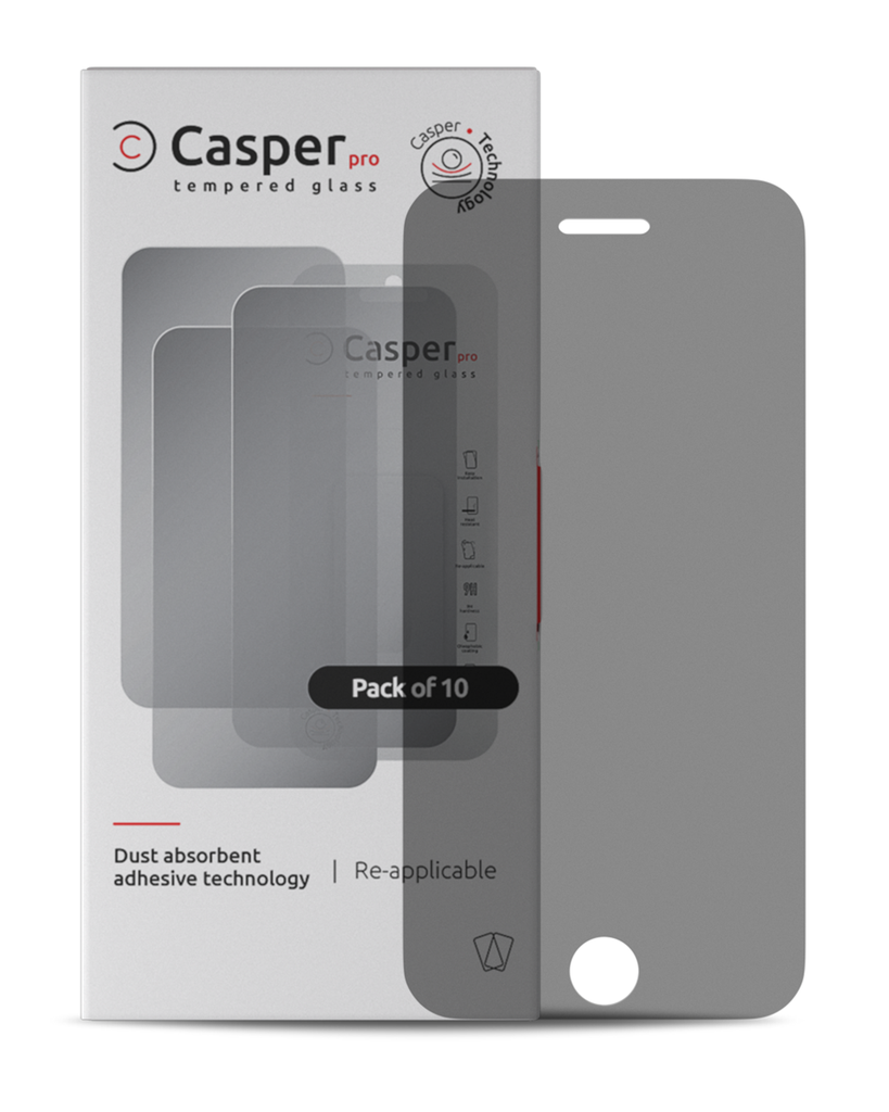 Casper Pro Tempered Glass Compatible For iPhone 6 Plus / 6S Plus (10 Pack) (Privacy)