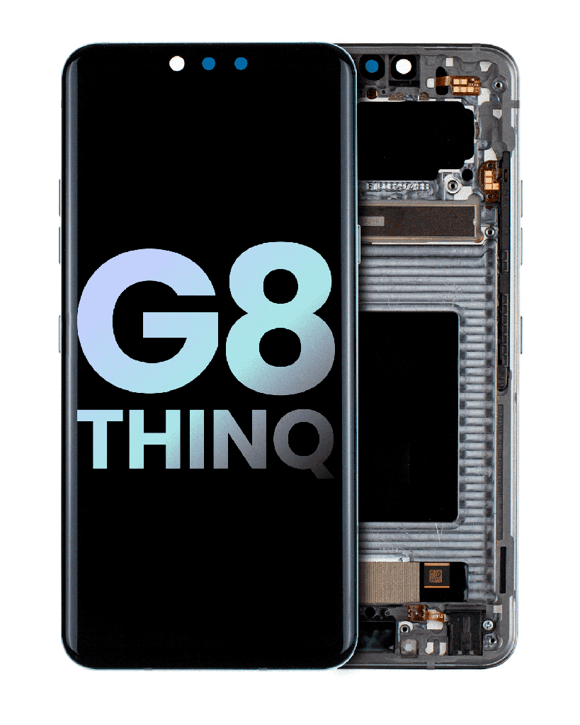 OLED Assembly With Frame Compatible For LG G8 ThinQ (Genuine OEM) (Platinum Gray)