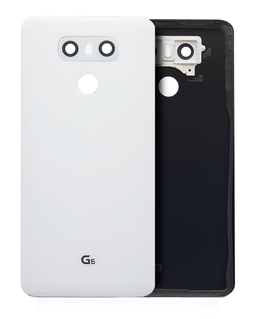 Back cover Glass With Adhesive Pre-Installed Compatible For LG G6 (Mystic White)