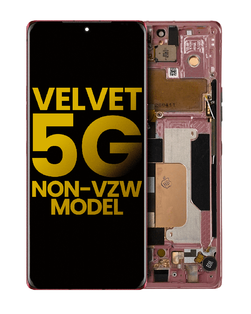 OLED Assembly With Frame Compatible For LG Velvet 5G (Non-Verizon 5G UW Frame) (Refurbished) (Red)