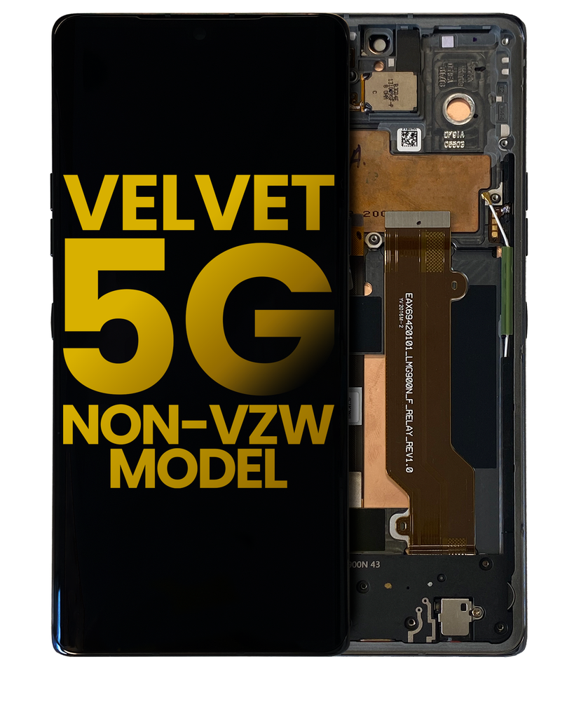 OLED Assembly With Frame Compatible For LG Velvet 5G (Non-Verizon 5G UW Frame) (Refurbished) (Black)
