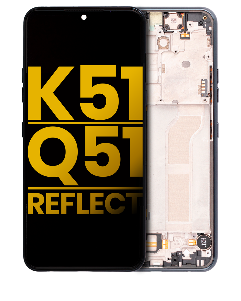 LCD Assembly With Frame Compatible For LG K51 / Q51 / Reflect (Refurbished) (Black)