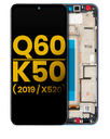 LCD Assembly With Frame Compatible For LG Q60 (Single Card Version) / K50 (2019 / X520) (Refurbished) (Moroccan Blue)