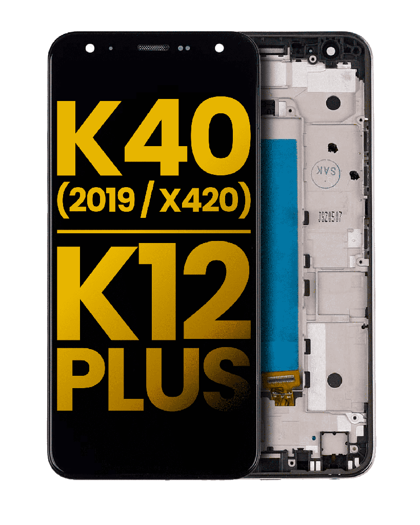 LCD Assembly With Frame Compatible For LG K40 (2019 / X420) / K12 Plus (Refurbished) (Moroccan Blue)