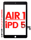 Digitizer Compatible For iPad Air 1 / iPad 5 (2017) (No Home Button Installed) (Aftermarket Pro: XO7) (Black)