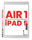Digitizer Compatible For iPad Air 1 / iPad 5 (2017) (Home Button Pre-Installed Compatible For iPad Air 1) (Aftermarket Pro: XO7) (White)