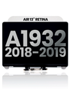 Complete LCD Display Assembly Compatible For MacBook Air 13&quot; Retina (A1932 / Late 2018 / Early 2019) (Used OEM Pull: Grade A) (Silver)