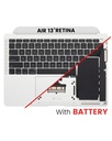 Top Case Assembly With Battery And Keyboard Compatible For MacBook Air 13&quot; Retina (A1932 / Late 2018 / Early 2019 / Mid 2019) (US English) (Used OEM Pull: Grade B) (Silver)