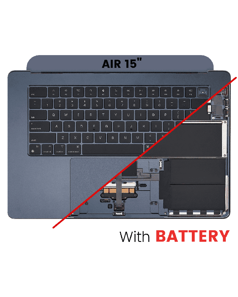 Top Case Assembly With Battery And Keyboard Compatible For MacBook Air 15&quot; (A2941 / Mid 2023) (US Keyboard) (Midnight)
