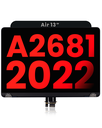 Complete LCD Display Assembly Compatible For MacBook Air 13&quot; (A2681 / Mid 2022) (Aftermarket Plus) (Midnight)
