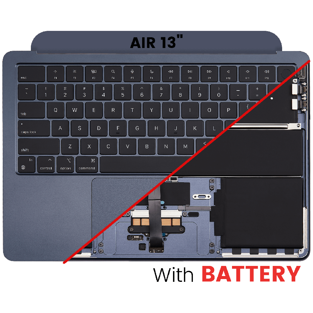 Top Case Assembly With Battery And Keyboard Compatible For MacBook Air 13&quot; (A2681 / Mid 2022) (Midnight) (US Keyboard)