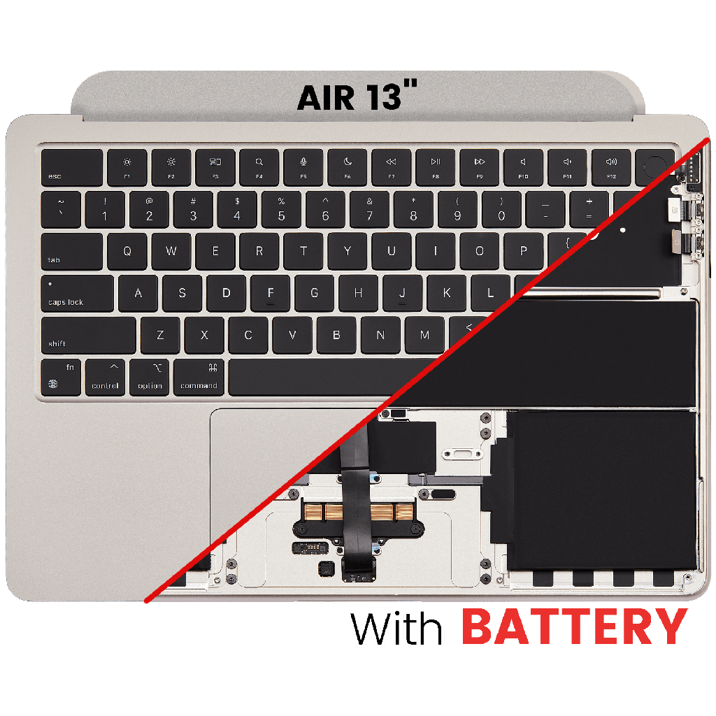 Top Case Assembly With Battery And Keyboard Compatible For MacBook Air 13&quot; (A2681 / Mid 2022) (Starlight) (US Keyboard)