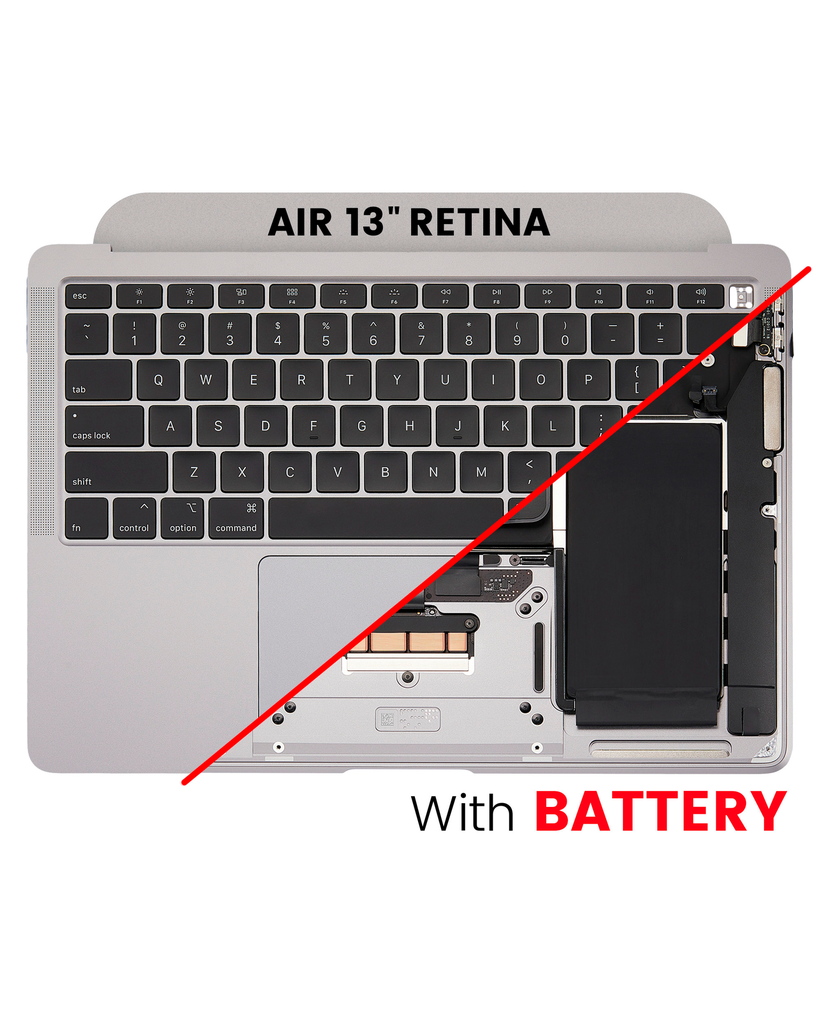 Top Case Assembly With Battery And Keyboard Compatible For MacBook Air 13&quot; Retina (A2179 / Early 2020) (US Keyboard)(Used OEM Pull: Grade B/C) (Silver)