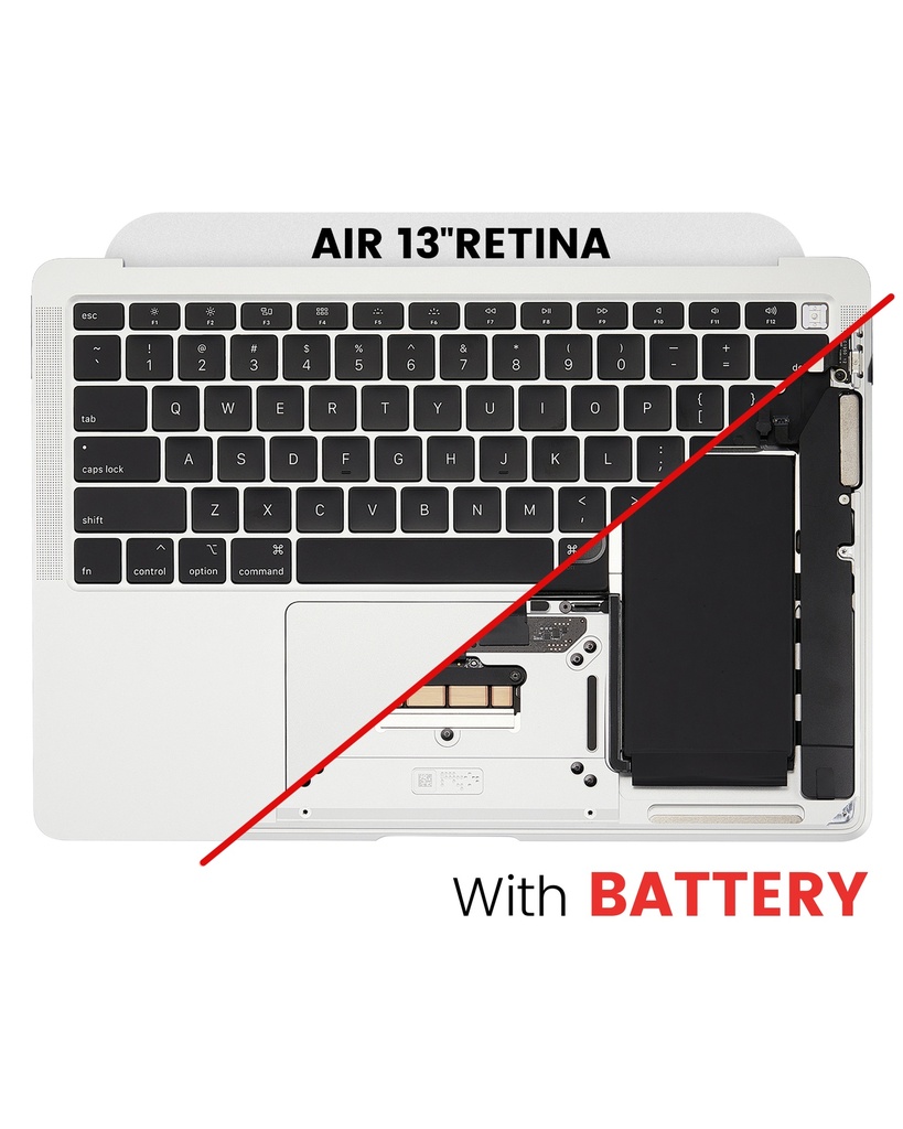 Top Case Assembly With Battery And Keyboard Compatible For MacBook Air 13&quot; Retina (A2179 / Early 2020) (US Keyboard) (Silver)