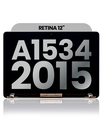Complete LCD Display Assembly Compatible For MacBook Retina 12&quot; (A1534 / Early 2015) (Used OEM Pull: Grade A) (Space Gray)
