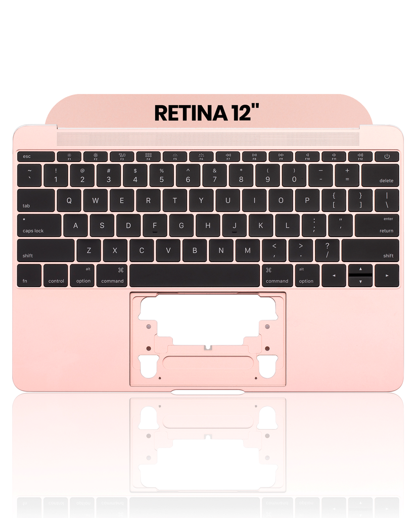 Top Case With Keyboard And Microphone Compatible For MacBook Retina 12&quot; (A1534 / Early 2016 / Mid 2017) (US English) (Used OEM Pull: Grade B/C) (Rose Gold)