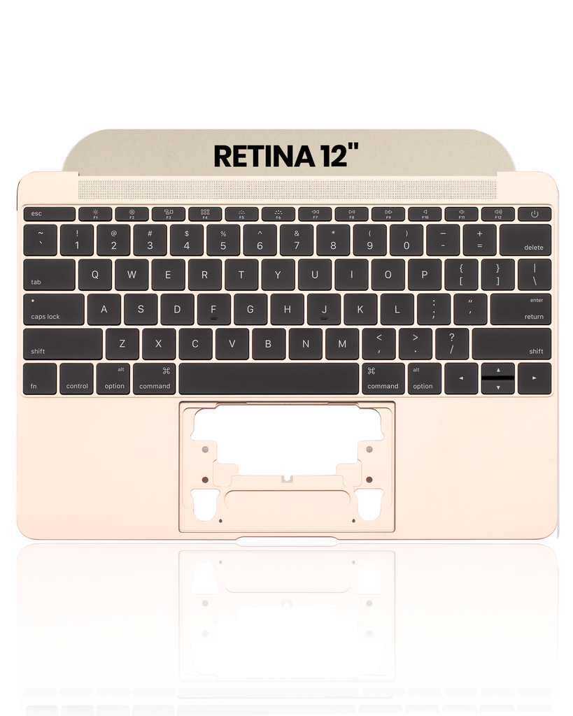 Top Case With Keyboard And Microphone Compatible For MacBook Retina 12&quot; (A1534 / Early 2016 / Mid 2017) (US English) (Used OEM Pull: Grade B/C) (Gold)