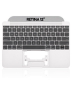 Top Case With Keyboard And Microphone Compatible For MacBook Retina 12&quot; (A1534 / Early 2016 / Mid 2017) (US English) (Used OEM Pull: Grade A) (Space Gray)
