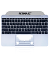 Top Case With Keyboard And Microphone Compatible For MacBook Retina 12&quot; (A1534 / Early 2015) (US English) (Used OEM Pull: Grade New) (Space Gray)