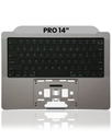 Top Case With Keyboard Compatible For MacBook Pro 14&quot; (A2442 / Late 2021) / Pro 14&quot; (A2779/ early 2023) (US Keyboard) (Space Gray)
