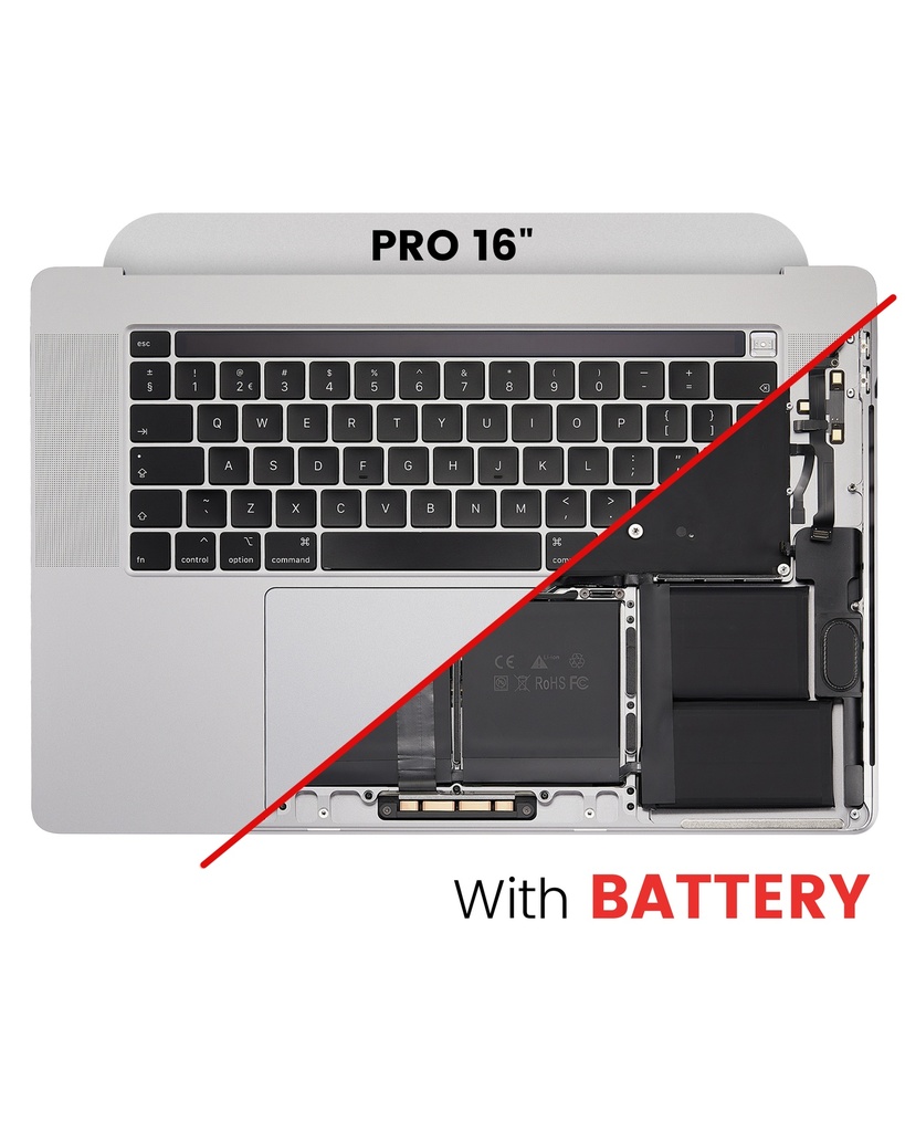 Top Case Assembly With Battery And Keyboard Compatible For MacBook Pro 16&quot; (A2141 / Mid 2019) (UK English) (Used OEM Pull: Grade A) (Space Gray)