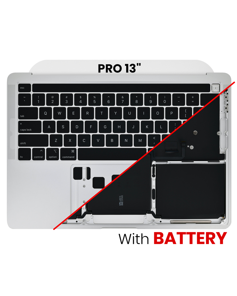 Top Case Assembly With Battery And Keyboard Compatible For MacBook Pro 13&quot; (A2338 / Late 2020) (Used OEM Pull: Grade A) (US Keyboard) (Silver)