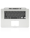 Top Case With Keyboard Compatible For MacBook Pro Unibody 15&quot; (A1286 / Mid 2010 / Early 2011 / Late 2011 / Mid 2012) (US English) (Used OEM Pull: Grade A)