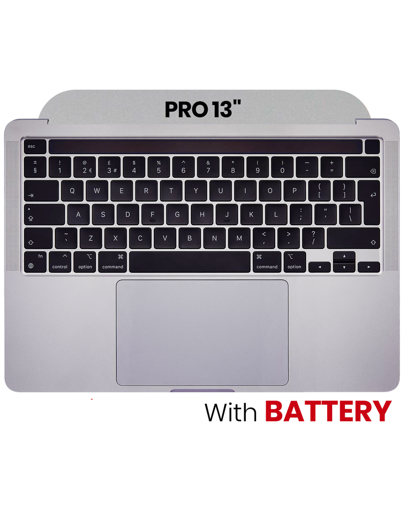 Top Case Assembly With Battery And Keyboard Compatible For MacBook Pro 13&quot; (A2251 / Mid 2020) (US Keyboard)(Used OEM Pull: Grade A) (Silver)