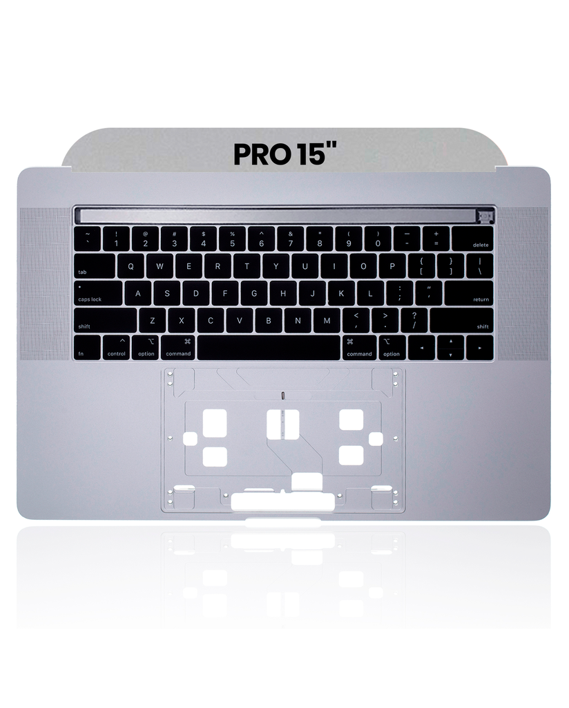 Top Case With Keyboard Compatible For MacBook Pro 15&quot; Touch Bar (A1990 / Late 2018 / Early 2019) (US English) (Used OEM Pull: Grade New) (Silver)